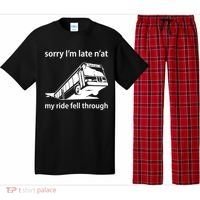 Sorry I'm Late N'at My Ride Fell Through Pajama Set thumb 0