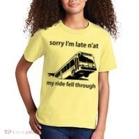 Sorry I'm Late N'at My Ride Fell Through Kids T-Shirt thumb 2
