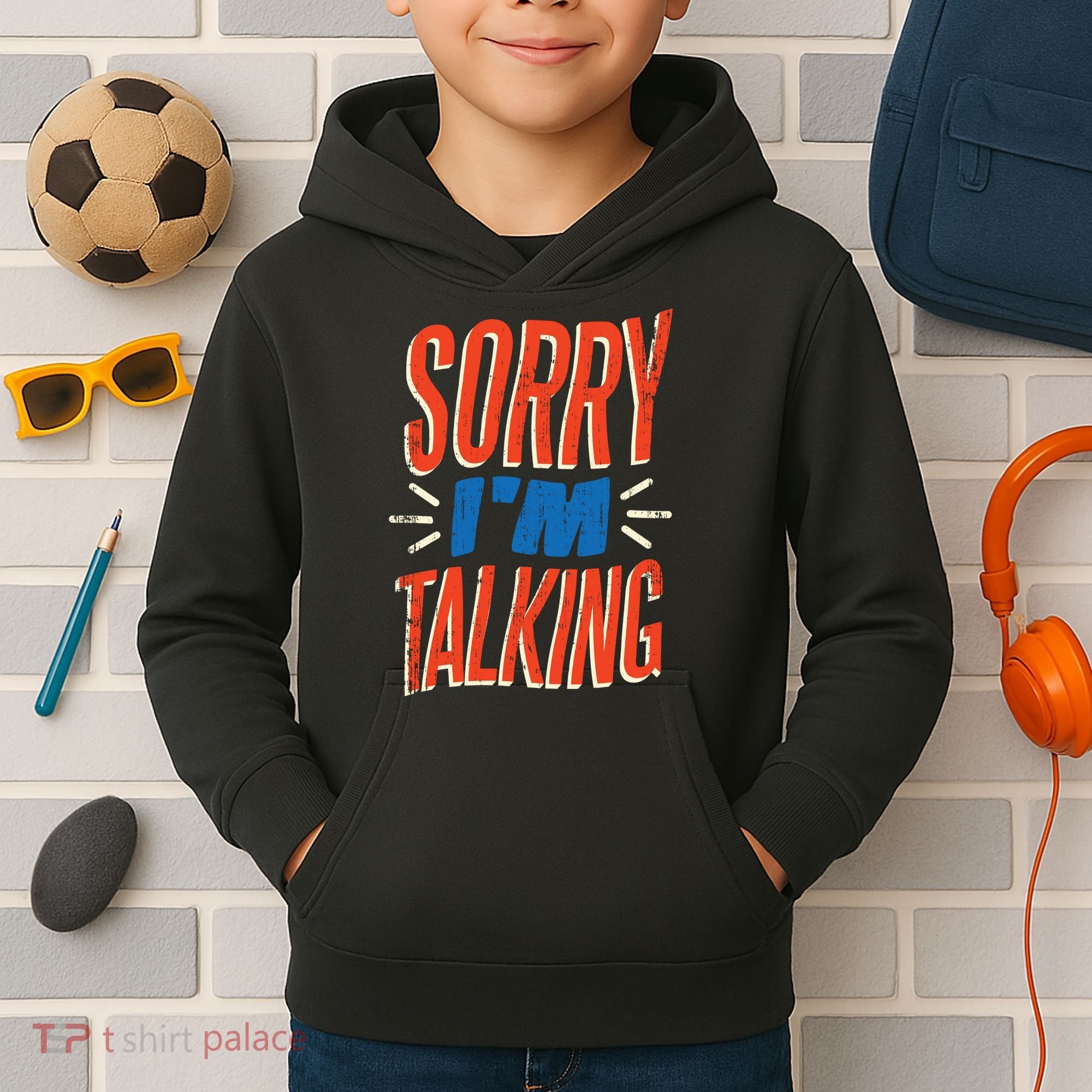 Sorry I'm Talking Kids Hoodie
