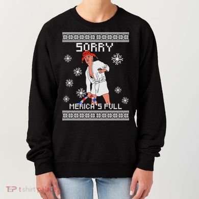Sorry Merica's Full Trump Supporter Ugly Christmas Women's Sweatshirt