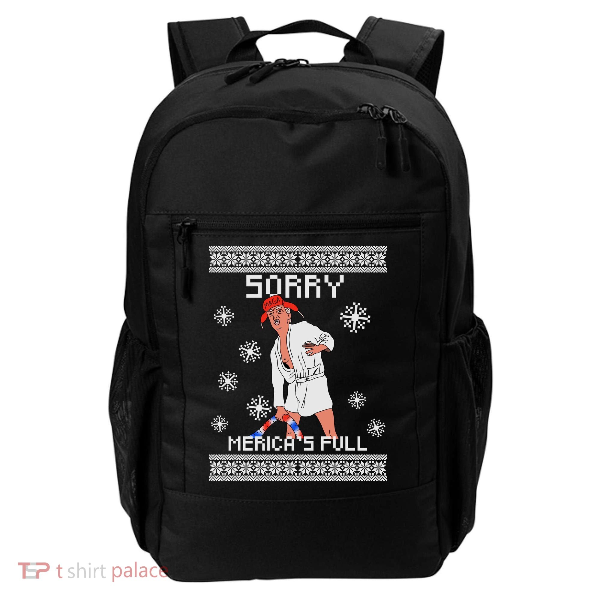 Sorry Merica's Full Trump Supporter Ugly Christmas Backpack