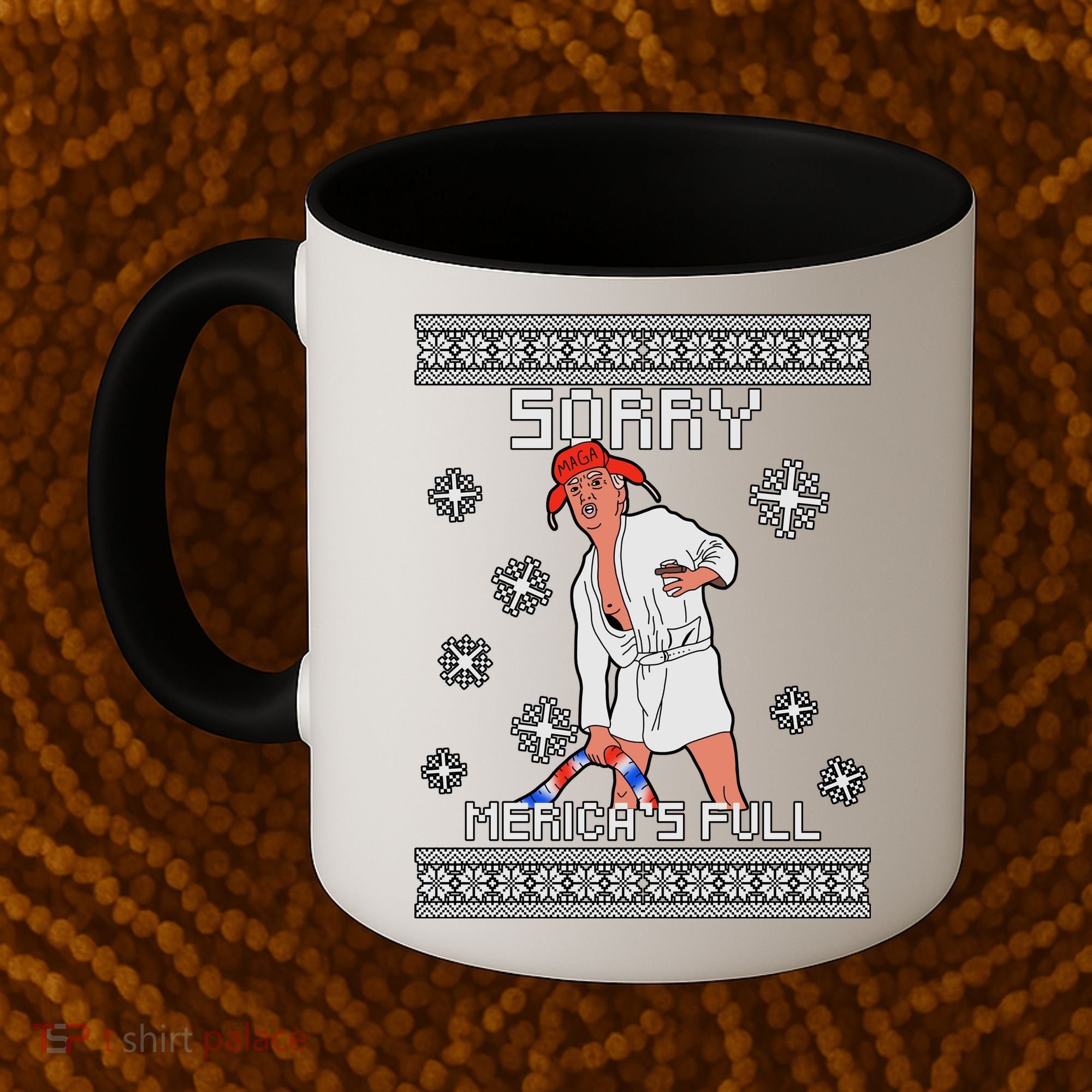Sorry Merica's Full Trump Supporter Ugly Christmas Coffee Mug