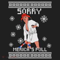Sorry Merica's Full Trump Supporter Ugly Christmas Beanie thumb 2