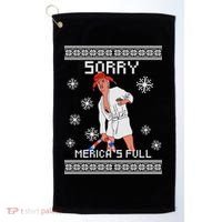 Sorry Merica's Full Trump Supporter Ugly Christmas Golf Towel thumb 0