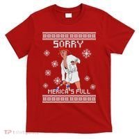 Sorry Merica's Full Trump Supporter Ugly Christmas T-Shirt thumb 0