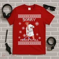 Sorry Merica's Full Trump Supporter Ugly Christmas T-Shirt thumb 5