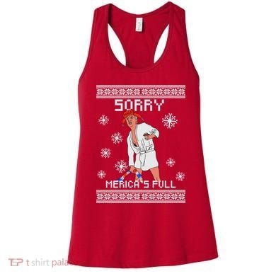Sorry Merica's Full Trump Supporter Ugly Christmas Women's Tank Top