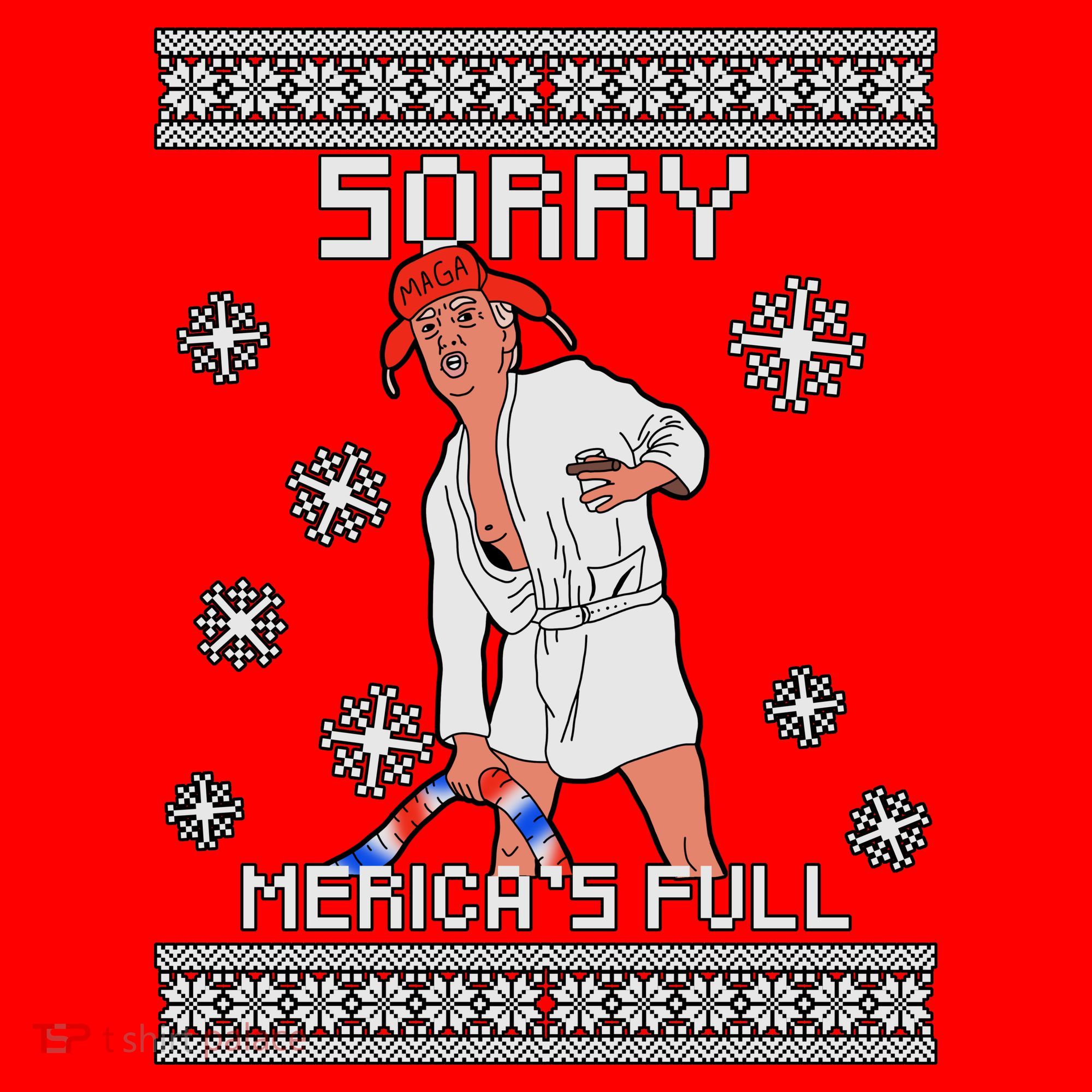 Sorry Merica's Full Trump Supporter Ugly Christmas Santa Hat