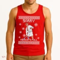 Sorry Merica's Full Trump Supporter Ugly Christmas Tank Top thumb 3
