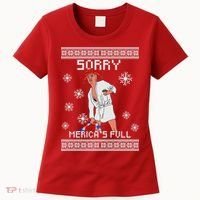 Sorry Merica's Full Trump Supporter Ugly Christmas Women's T-Shirt thumb 0