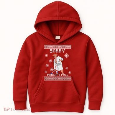 Sorry Merica's Full Trump Supporter Ugly Christmas Kids Hoodie