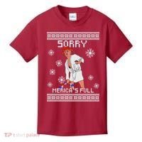 Sorry Merica's Full Trump Supporter Ugly Christmas Kids T-Shirt thumb 0