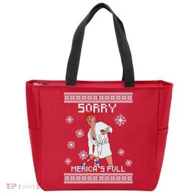 Sorry Merica's Full Trump Supporter Ugly Christmas Tote Bag