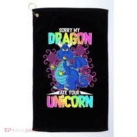 Sorry My Dragon Ate Your Unicorn Golf Towel thumb 0