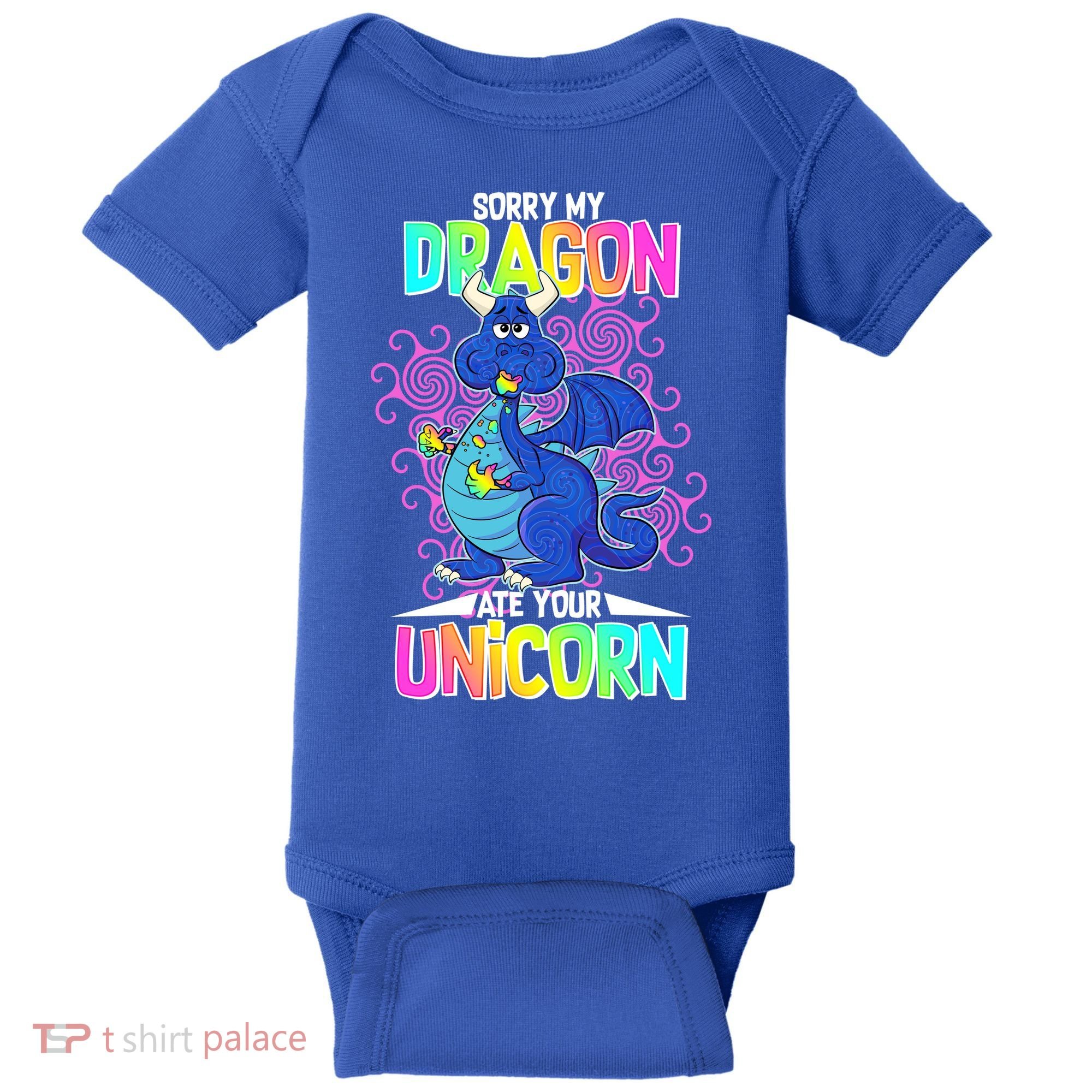 Sorry My Dragon Ate Your Unicorn Baby Bodysuit