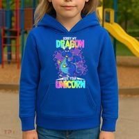 Sorry My Dragon Ate Your Unicorn Kids Hoodie thumb 3