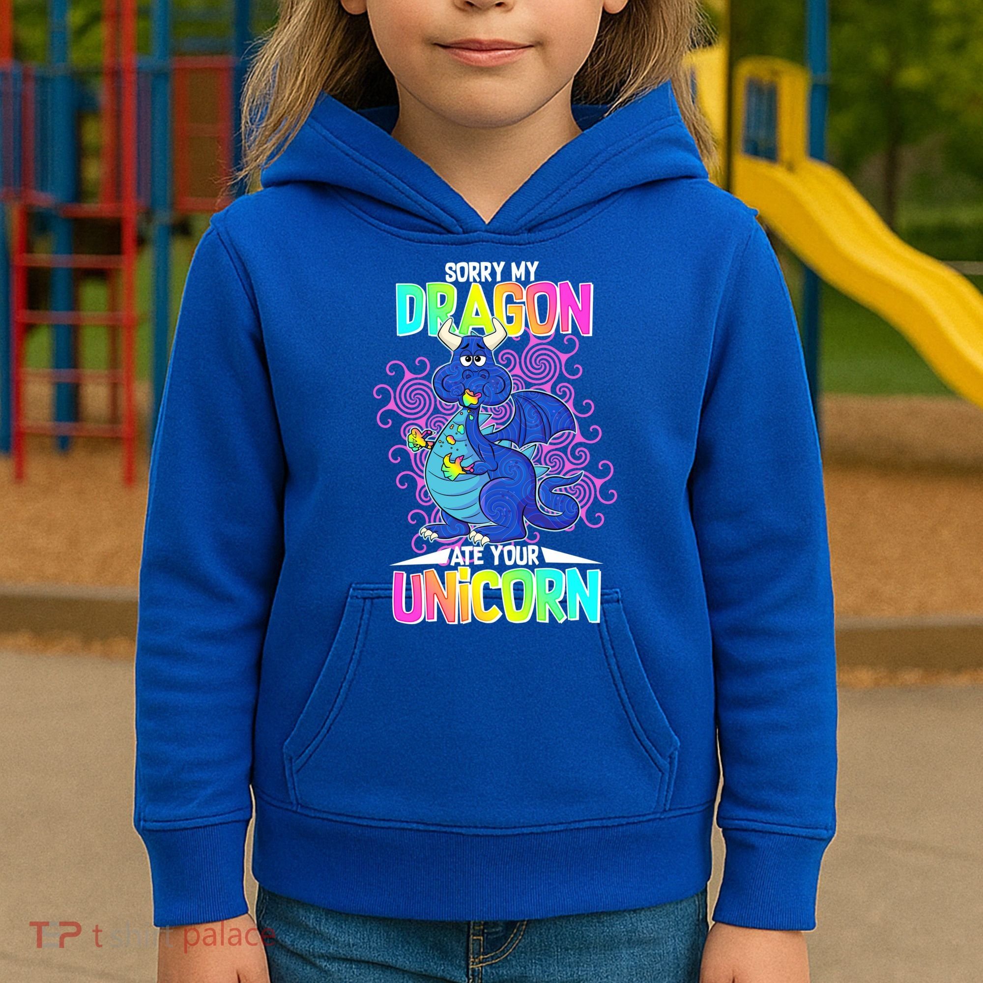 Sorry My Dragon Ate Your Unicorn Kids Hoodie