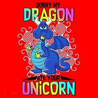 Sorry My Dragon Ate Your Unicorn Santa Hat thumb 1
