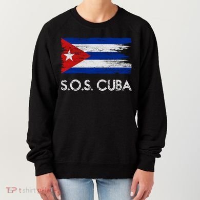 SOS Cuba Distressed Flag Women's Sweatshirt
