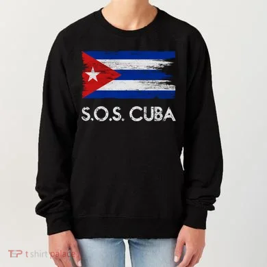 SOS Cuba Distressed Flag Women's Sweatshirt