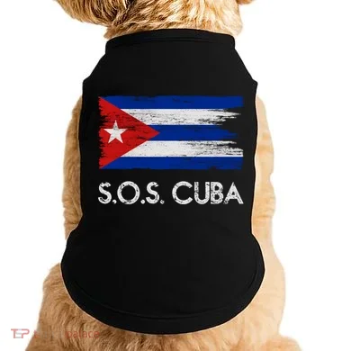 SOS Cuba Distressed Flag Doggie Tank