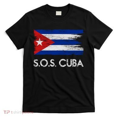 SOS Cuba Distressed Flag T-Shirt