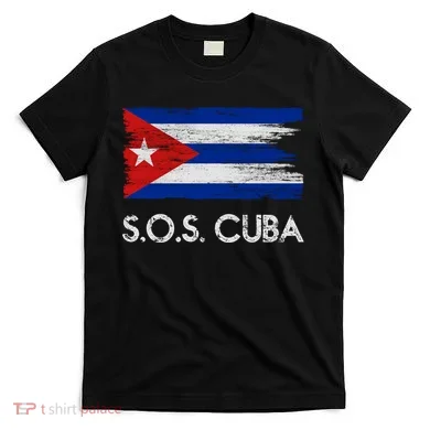 SOS Cuba Distressed Flag T-Shirt