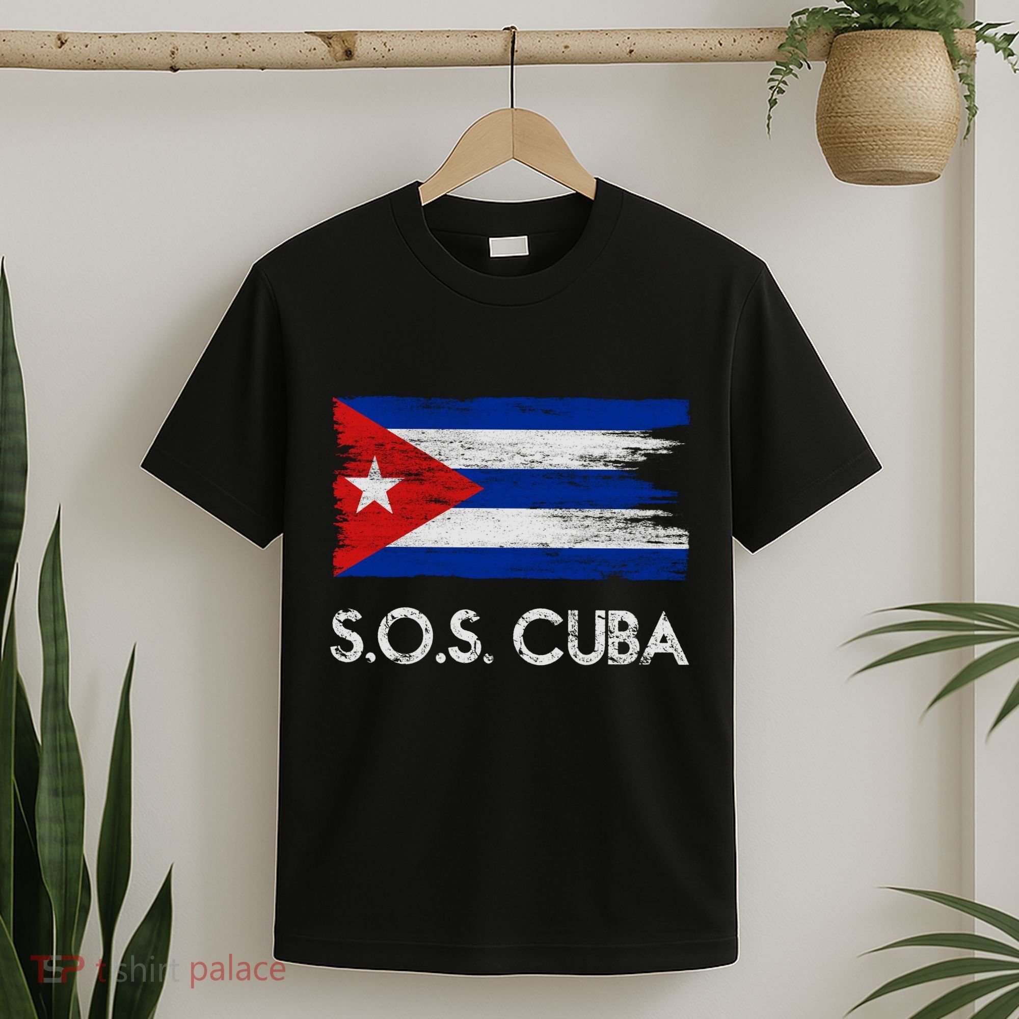 SOS Cuba Distressed Flag T-Shirt