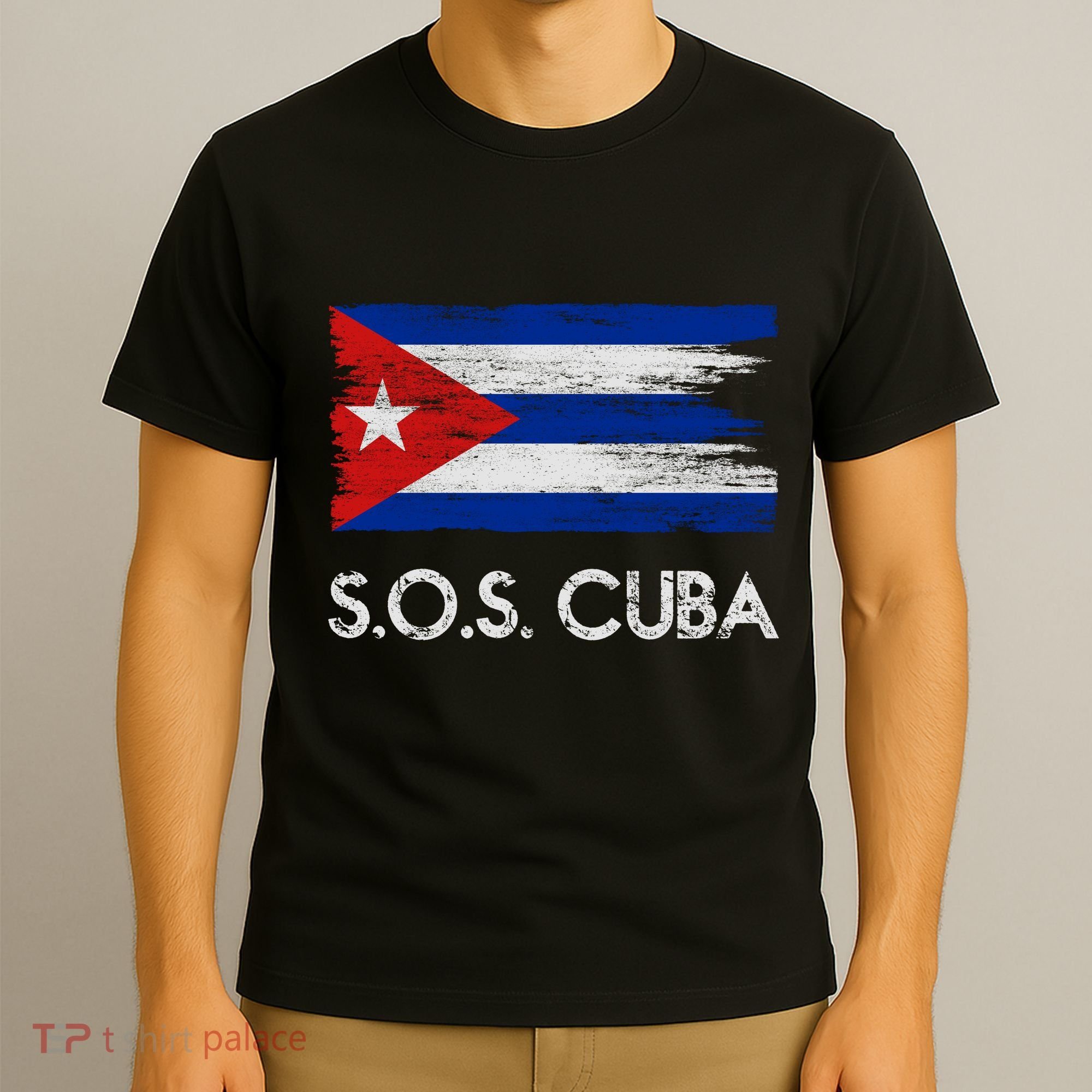 SOS Cuba Distressed Flag T-Shirt