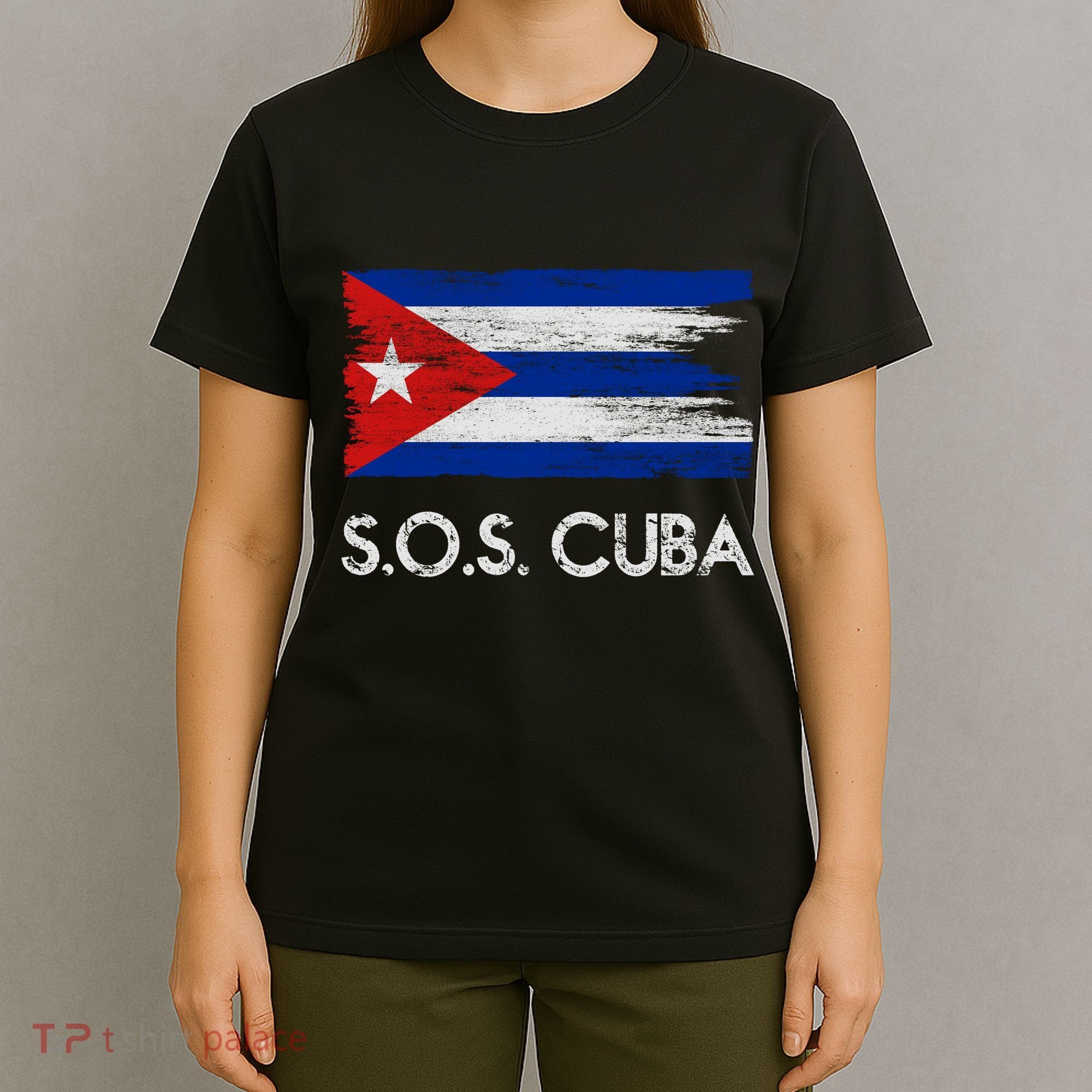 SOS Cuba Distressed Flag T-Shirt