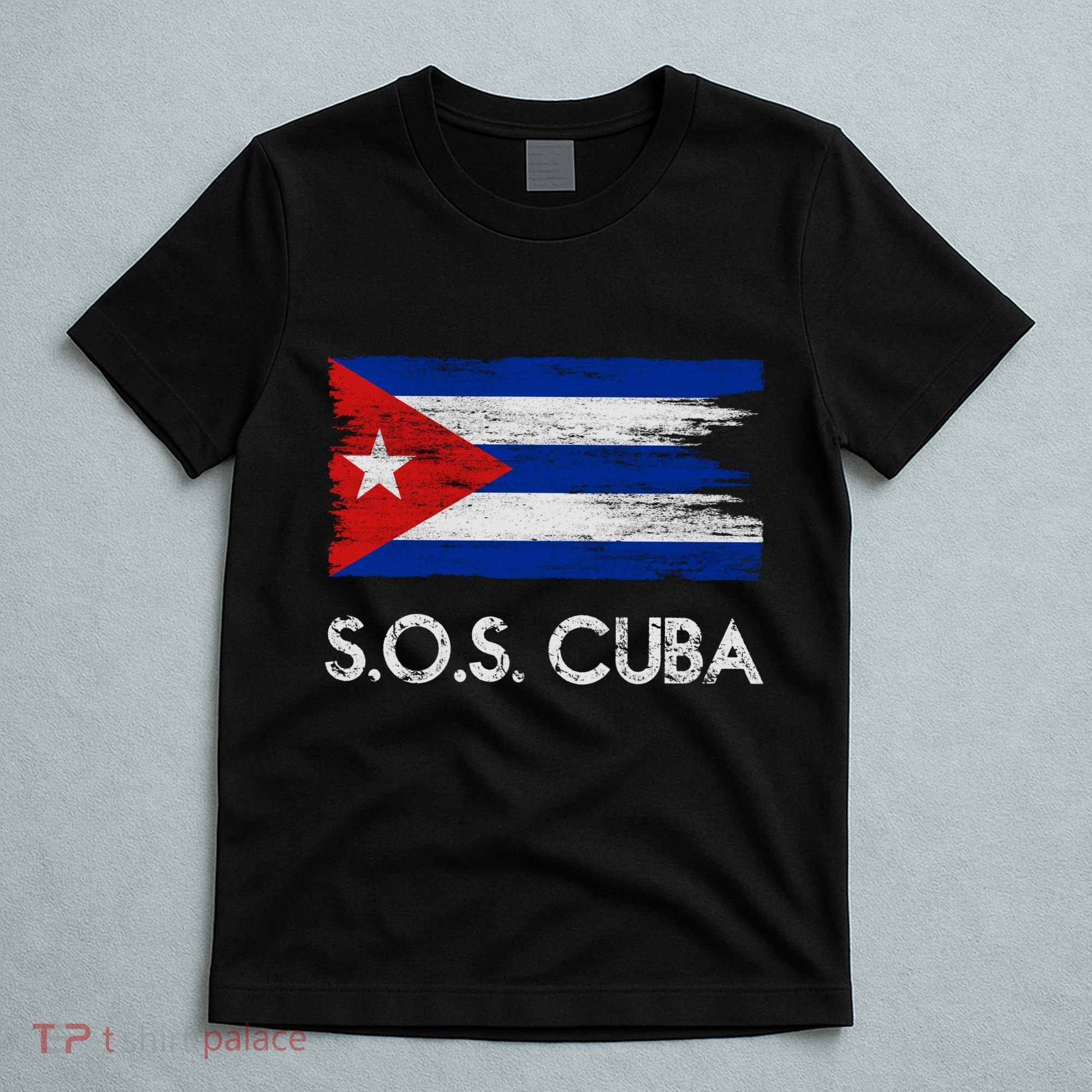 SOS Cuba Distressed Flag T-Shirt