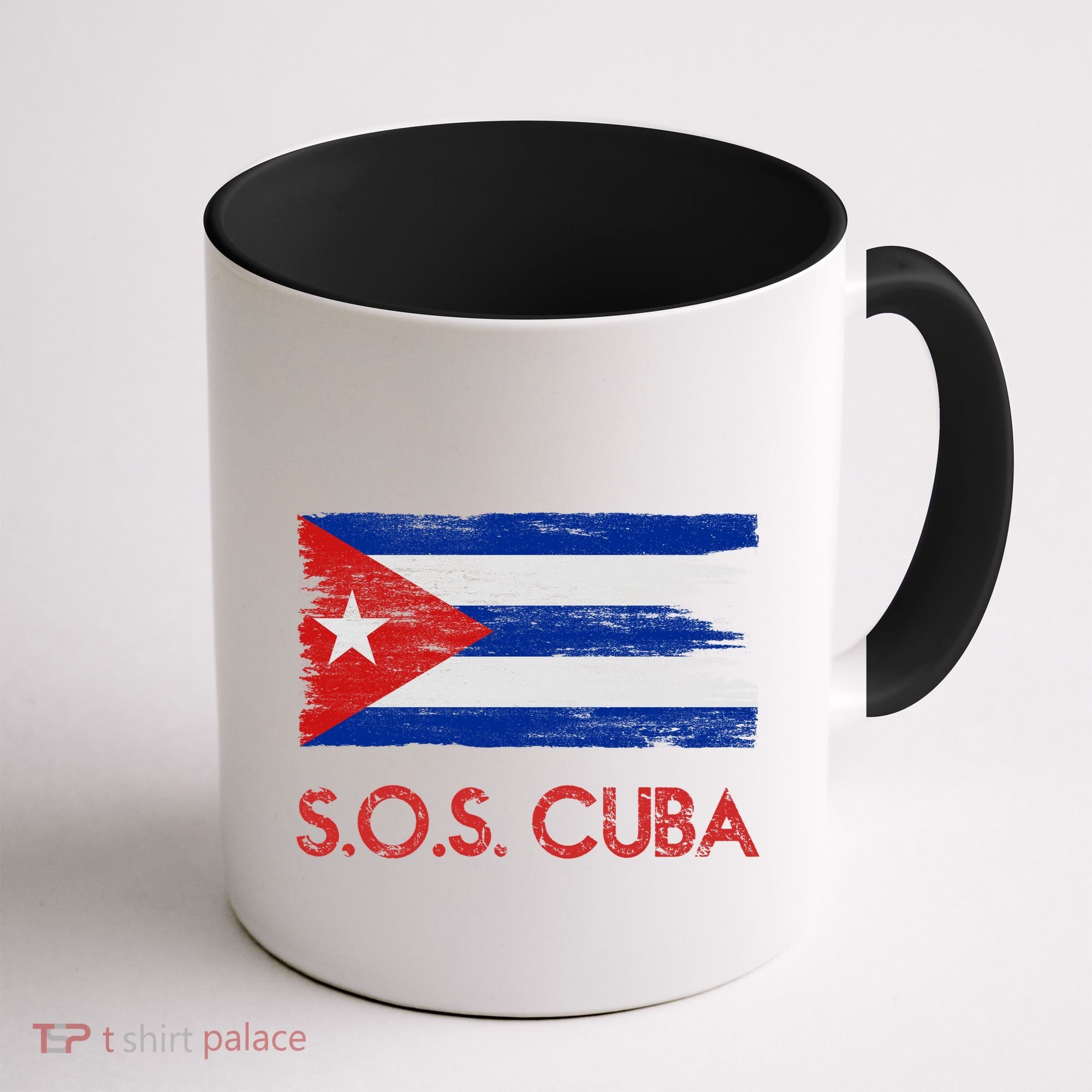 SOS Cuba Distressed Flag Coffee Mug
