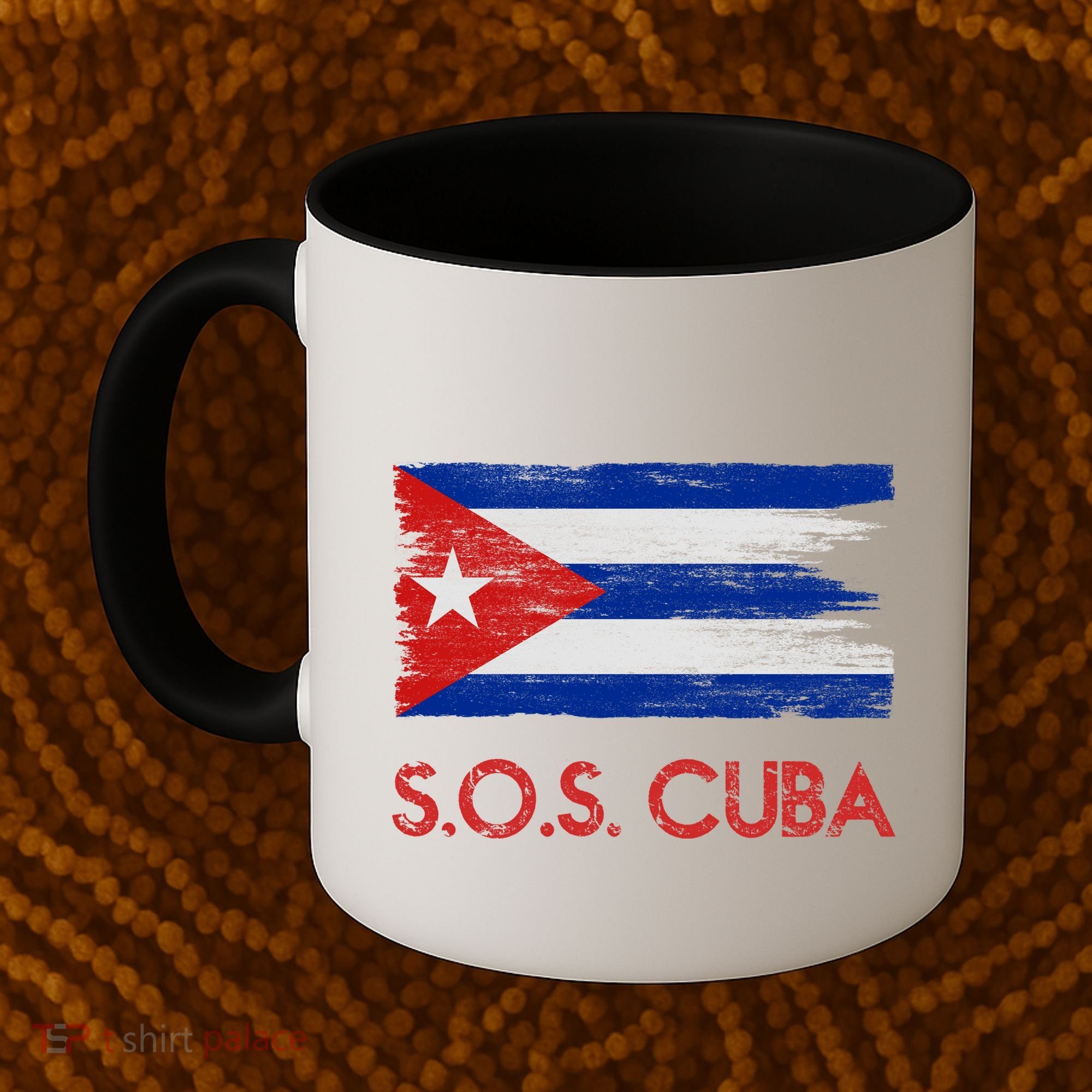 SOS Cuba Distressed Flag Coffee Mug