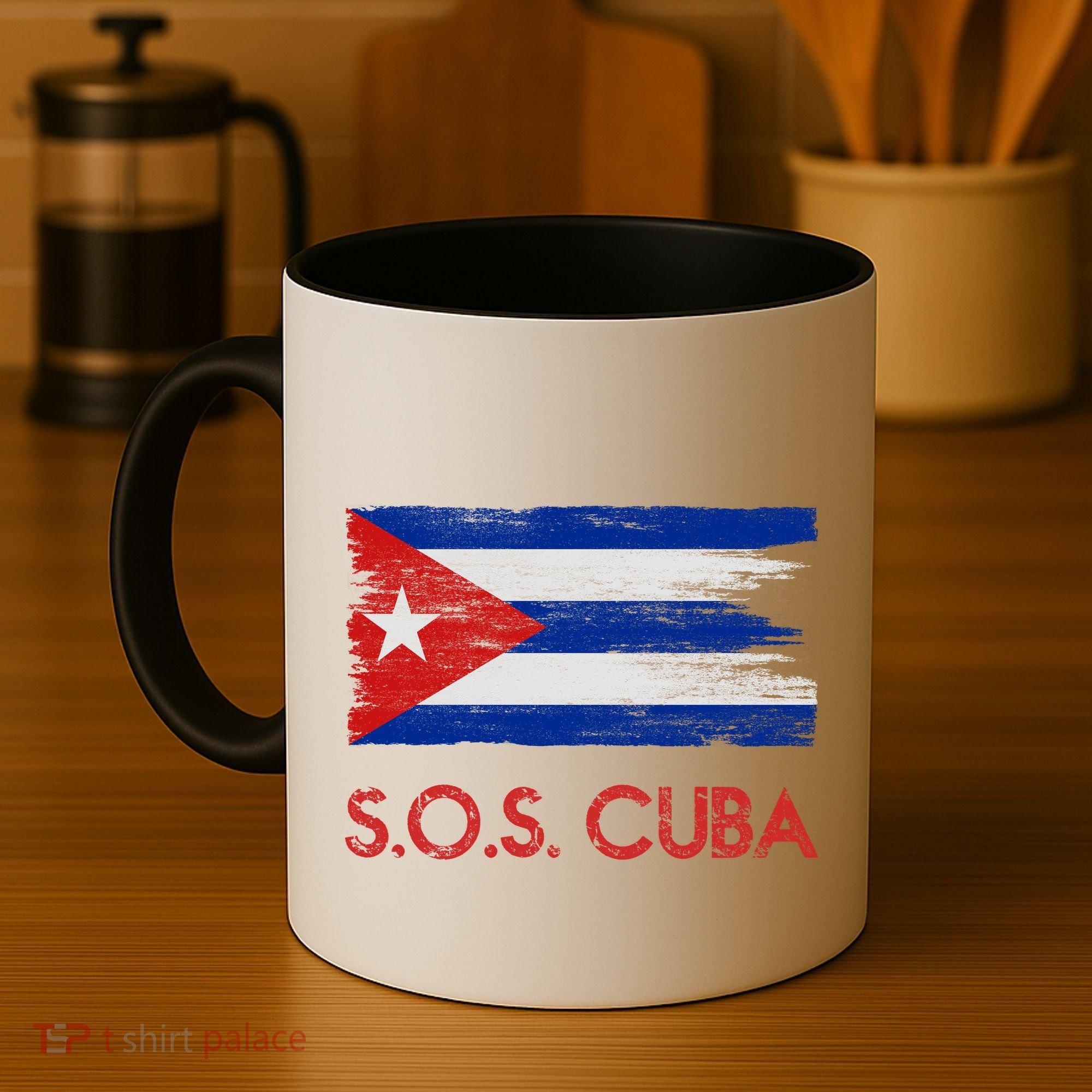SOS Cuba Distressed Flag Coffee Mug