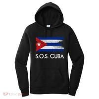 SOS Cuba Distressed Flag Women's Hoodie thumb 0