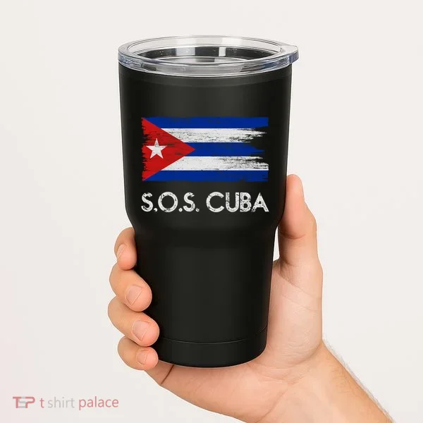 SOS Cuba Distressed Flag Tumbler