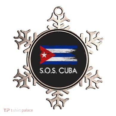 SOS Cuba Distressed Flag Ornament