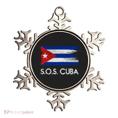 SOS Cuba Distressed Flag Ornament