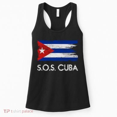 SOS Cuba Distressed Flag Women's Tank Top