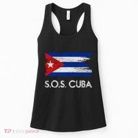 SOS Cuba Distressed Flag Women's Tank Top thumb 0