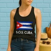 SOS Cuba Distressed Flag Women's Tank Top thumb 2