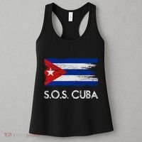 SOS Cuba Distressed Flag Women's Tank Top thumb 3