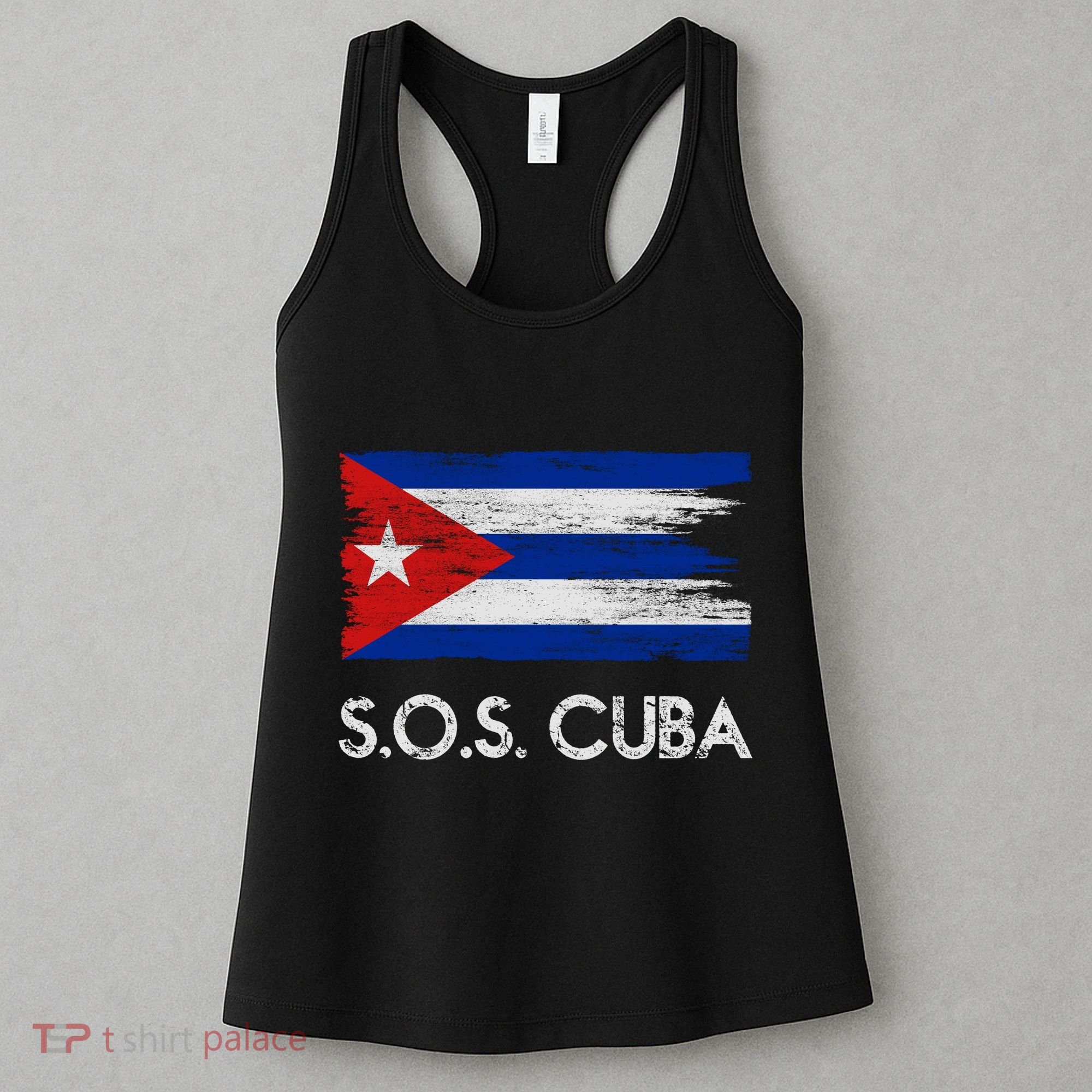 SOS Cuba Distressed Flag Women's Tank Top