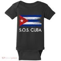 SOS Cuba Distressed Flag Baby Bodysuit thumb 0