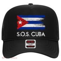 SOS Cuba Distressed Flag Hat thumb 0