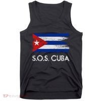 SOS Cuba Distressed Flag Tank Top thumb 0