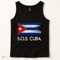 SOS Cuba Distressed Flag Tank Top thumb 2
