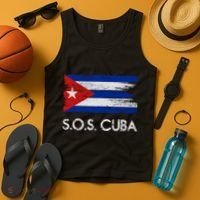 SOS Cuba Distressed Flag Tank Top thumb 4