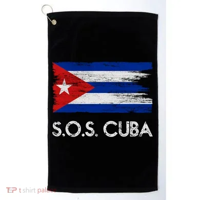 SOS Cuba Distressed Flag Golf Towel