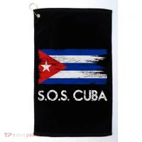 SOS Cuba Distressed Flag Golf Towel thumb 0